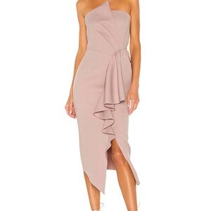 Elliatt Blush Asymmetrical Strapless Dress